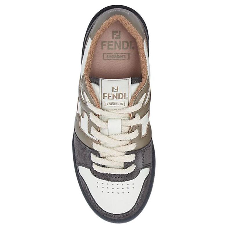 Shop (W) 芬迪 FF 混合皮革低帮鞋 '鸽灰色' 8E8252-AI1N-F1IJF