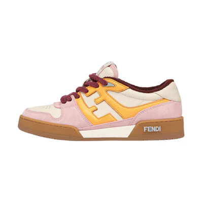 (W) Fendi FF Mixed Leather Low 'Pink'