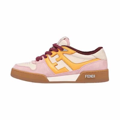 (W) Fendi FF Mixed Leather Low 'Pink'