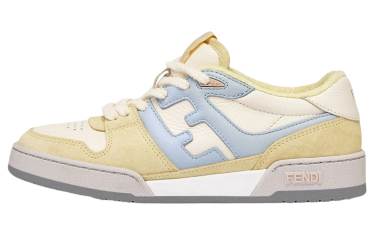 Buy (W) 芬迪 FF 皮革拼接低帮鞋 '黄色' 8E8252AI1NF1H1F
