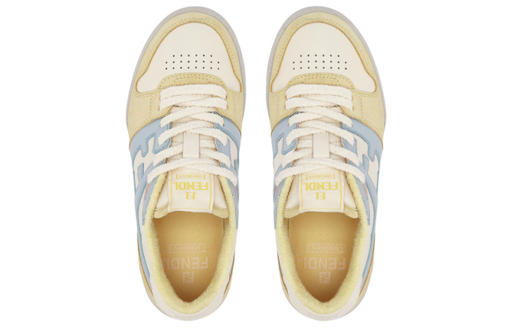 Shop (W) Fendi FF Gemischtes Leder Low ''Gelb'' Sneakers 8E8252-AI1N-F1H1F
