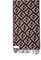 (Women) FENDI FF Monogram Knit Scarf Dark Brown FXT260A8RSF0QE1 (Women) FENDI FF Monogram Knit Scarf Dark Brown FXT260A8RSF0QE1