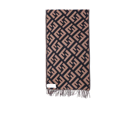 (Women) FENDI FF Monogram Knit Scarf Dark Brown FXT260A8RSF0QE1