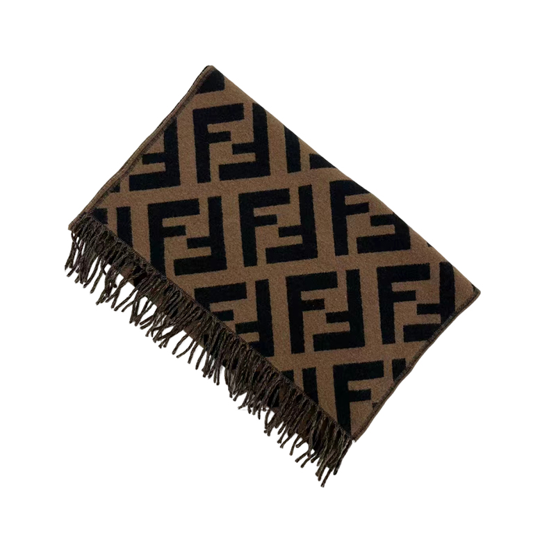 Order (W) 芬迪 FF 老花针织围巾 深棕色 FXT260A8RSF0QE1