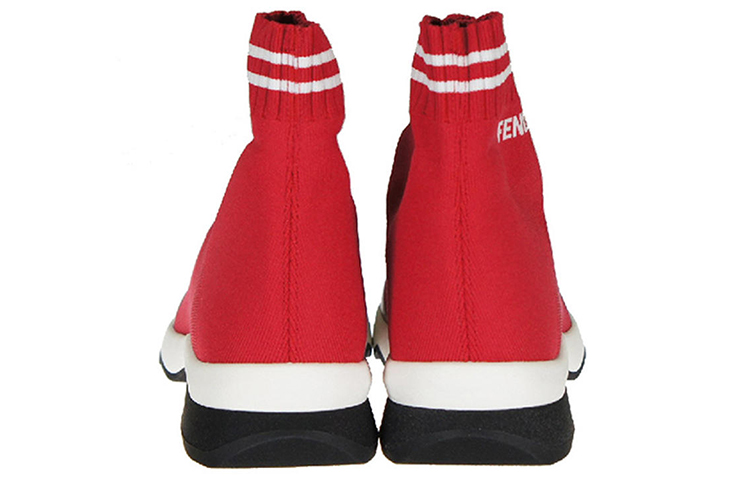 (W) Fendi FF Motif Fabric Sneaker Mid 'Red' 圖 5