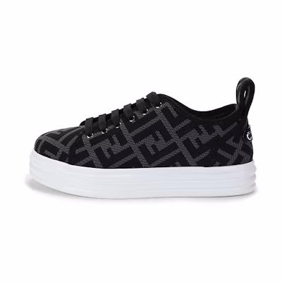 (W) Fendi FF Motif Rise Fabric Platform 'Charcoal'