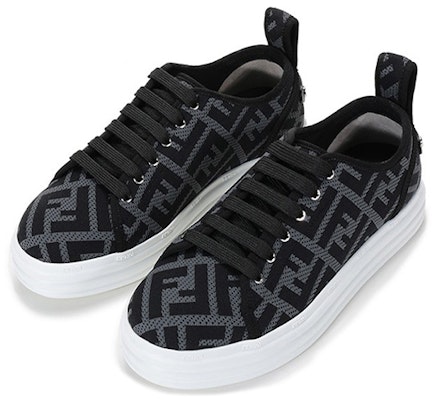(W) Fendi Plataforma Tela Motivo FF 'Charcoal' 8E8017-AD8D-F1D7N Lookbook (W) Fendi Plataforma Tela Motivo FF 'Charcoal' 8E8017-AD8D-F1D7N
