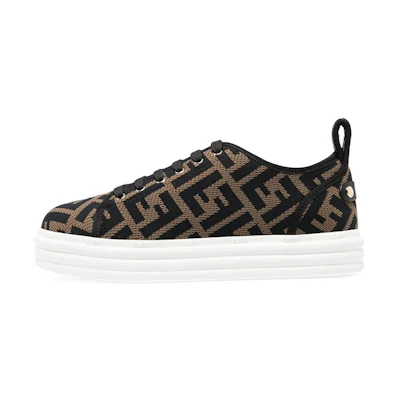 (W) Fendi FF Motif Rise Fabric Platform 'Tabacco'