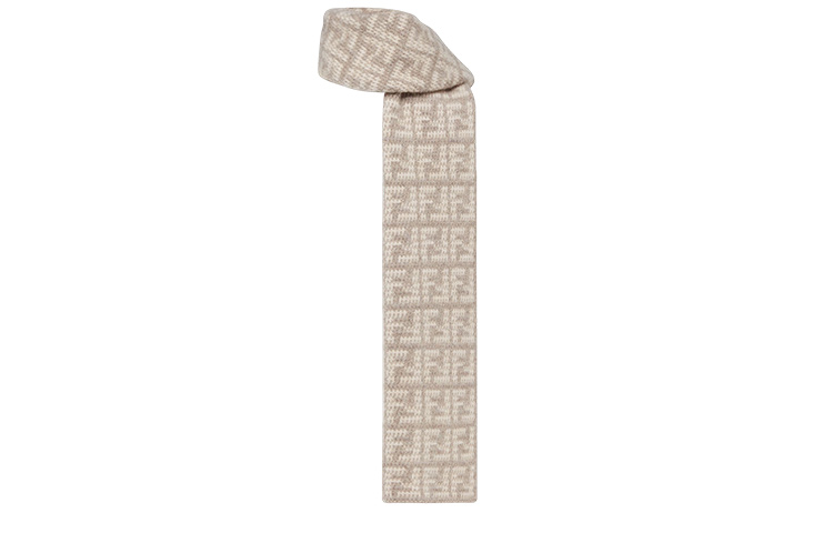 Lookbook (Women) FENDI FF Pattern Jacquard Knit Wool Scarf for Women. FXT362ALSQF0QD3