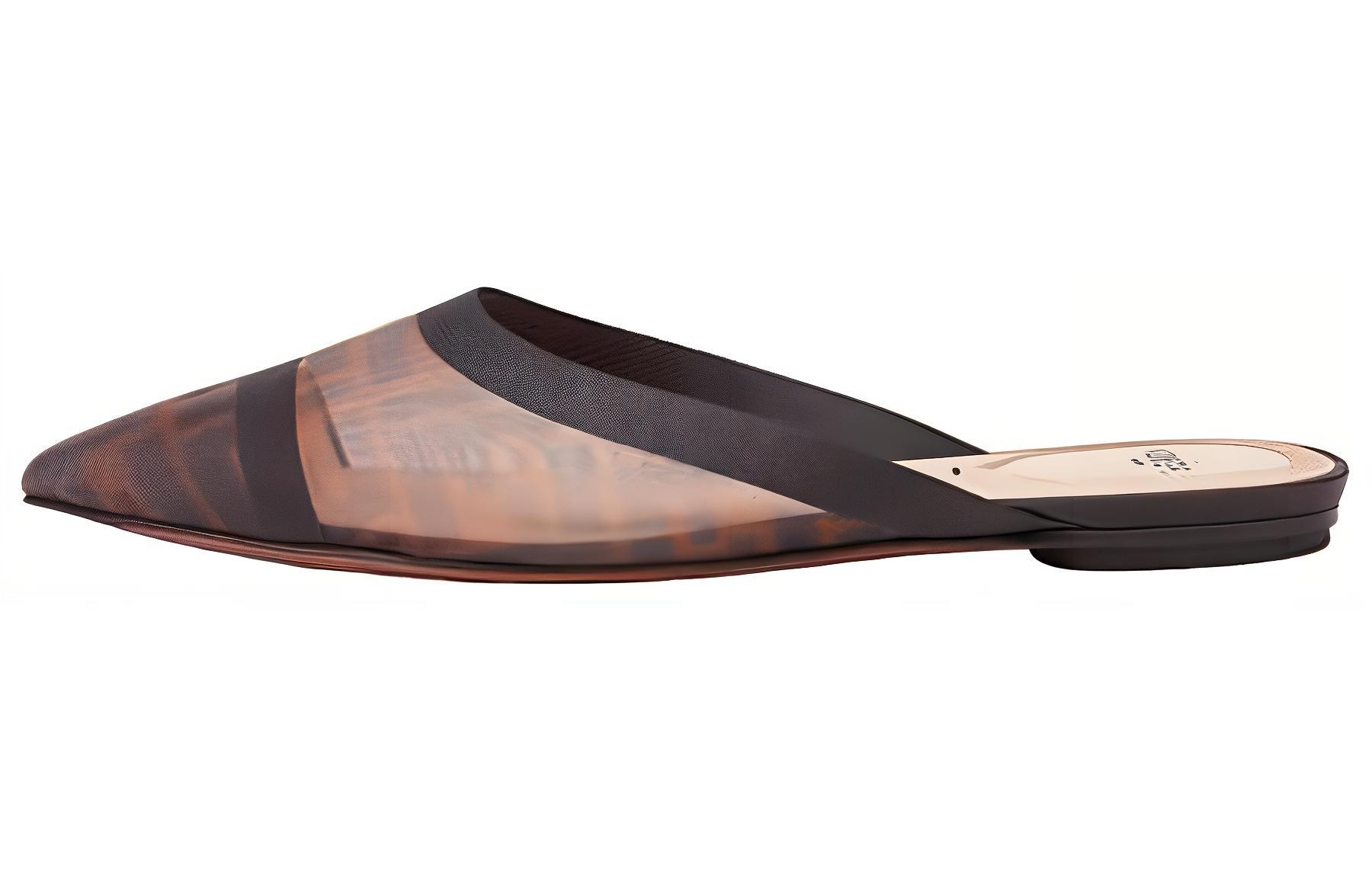 (W) Fendi FF Pattern Mesh Flat Slide 'Brown Black'