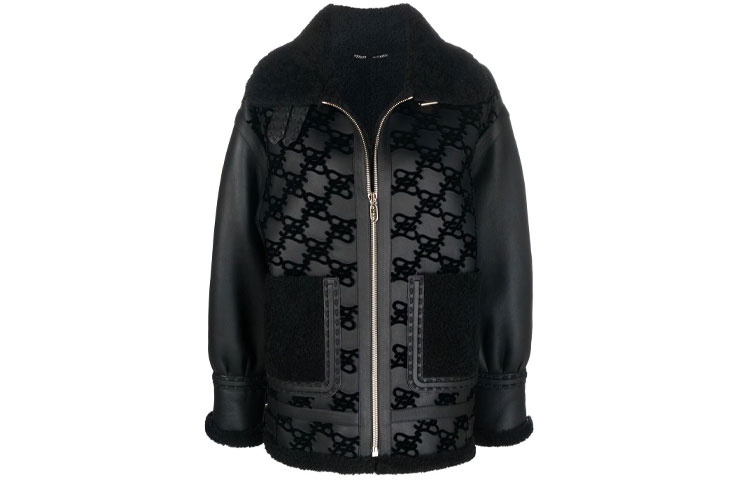 (Women) FENDI FF Print Leather Jacket FW21 . FM5293AHOTF0GME