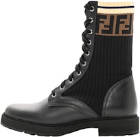 (Women) Fendi FF Rockoko Biker Boot 'Black Brown' 8T6780-A3H4-F13MC (Women) Fendi FF Rockoko Biker Boot 'Black Brown' 8T6780-A3H4-F13MC