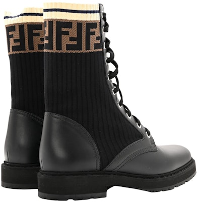 (Women) Fendi FF Rockoko Biker Boot 'Black Brown' 8T6780-A3H4-F13MC Shop (Women) Fendi FF Rockoko Biker Boot 'Black Brown' 8T6780-A3H4-F13MC