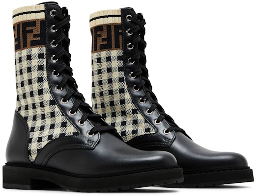 (Women) Fendi FF Rockoko Biker Boot 'Black Checkerboard' 8T6780-AD7A-F1BPG Cheap (Women) Fendi FF Rockoko Biker Boot 'Black Checkerboard' 8T6780-AD7A-F1BPG