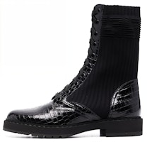 (Women) Fendi FF Rockoko Biker Boot 'Black Croc' 8T6780-AHHA-F0ABB (Women) Fendi FF Rockoko Biker Boot 'Black Croc' 8T6780-AHHA-F0ABB
