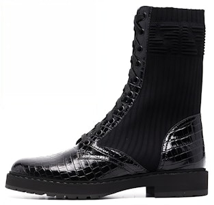 (W) Fendi FF Rockoko Sepatu Biker 'Black Croc' 8T6780-AHHA-F0ABB Buy (W) Fendi FF Rockoko Sepatu Biker 'Black Croc' 8T6780-AHHA-F0ABB