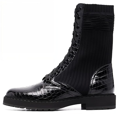 (Women) Fendi FF Rockoko Biker Boot 'Black Croc' 8T6780-AHHA-F0ABB Buy (Women) Fendi FF Rockoko Biker Boot 'Black Croc' 8T6780-AHHA-F0ABB