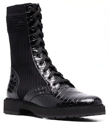 (W) フェンディ FF ロックオーコ クロコ バイクブーツ 8T6780-AHHA-F0ABB Lookbook (W) フェンディ FF ロックオーコ クロコ バイクブーツ 8T6780-AHHA-F0ABB