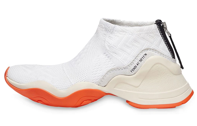 Buy (W) 펜디 FFluid 자카드 스니커즈 (화이트 오렌지) 8E6989-A8T6-F187B