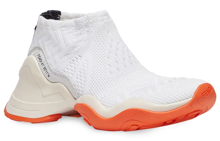 Order (W) 펜디 FFluid 자카드 스니커즈 (화이트 오렌지) 8E6989-A8T6-F187B