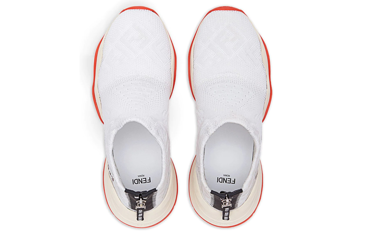 Lookbook (W) 펜디 FFluid 자카드 스니커즈 (화이트 오렌지) 8E6989-A8T6-F187B