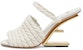 (W) Fendi First 9.8cm 'Selipar Tenun Putih' 8R8212AO0IF0KBR