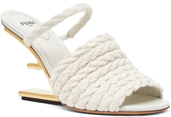 (Women) Fendi First 9.8cm 'White Woven Slide' 8R8212AO0IF0KBR Order (Women) Fendi First 9.8cm 'White Woven Slide' 8R8212AO0IF0KBR