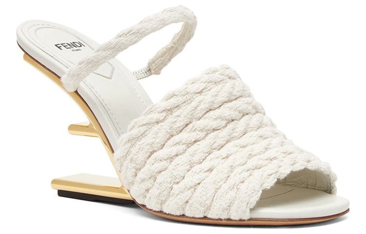 Order (W) Fendi First 9.8cm ''Sandale Tissée Blanche'' 8R8212AO0IF0KBR