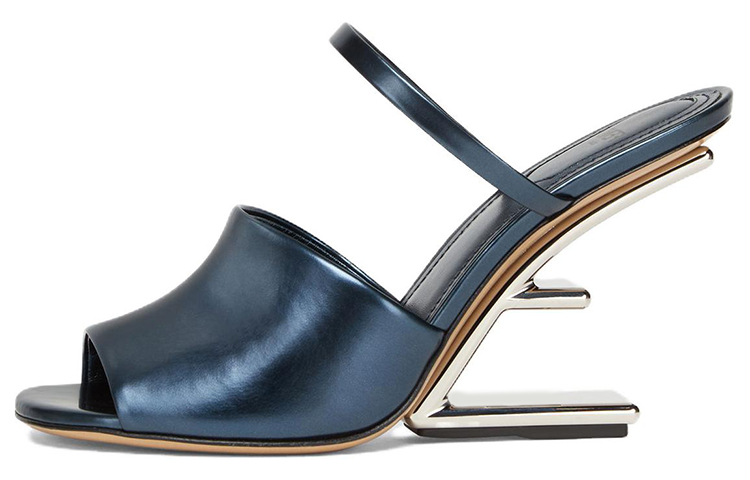 Buy (W) Fendi First ''Mule à Talon Haut en Cuir Bleu'' 8R8212AN80F1KE5