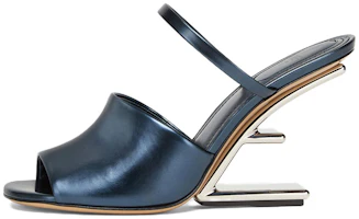 (Women) Fendi First 'Blue Leather High-Heel Mule' 8R8212AN80F1KE5 (Women) Fendi First 'Blue Leather High-Heel Mule' 8R8212AN80F1KE5
