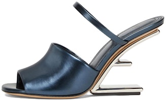 (Women) Fendi First 'Blue Leather High-Heel Mule' 8R8212AN80F1KE5 (Women) Fendi First 'Blue Leather High-Heel Mule' 8R8212AN80F1KE5