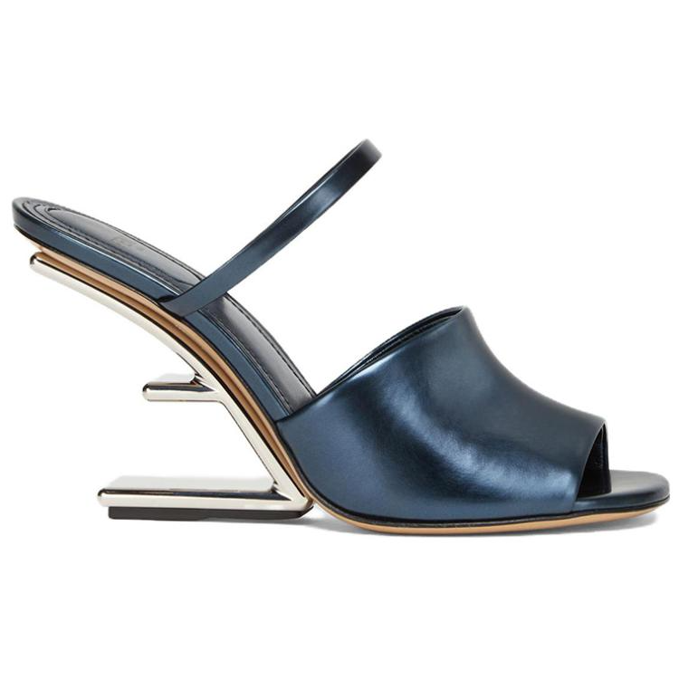 Order (W) Fendi First ''Mule à Talon Haut en Cuir Bleu'' 8R8212AN80F1KE5