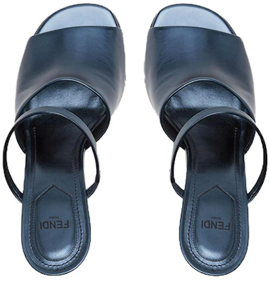 (W) Fendi First ''Mule à Talon Haut en Cuir Bleu'' 8R8212AN80F1KE5 Shop (W) Fendi First ''Mule à Talon Haut en Cuir Bleu'' 8R8212AN80F1KE5