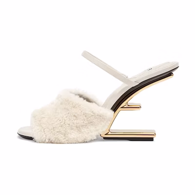 (W) Fendi First 'Elegant Sheepskin High-Heeled Sandal'