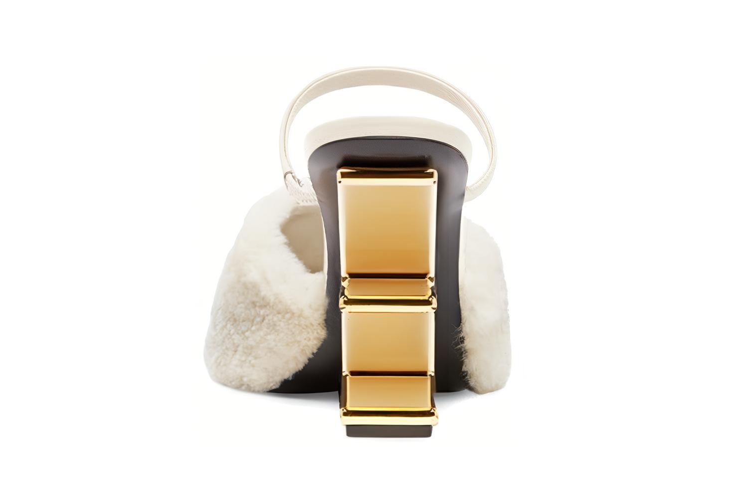 (W) Fendi First 'Elegant Sheepskin High-Heeled Sandal' 圖 5