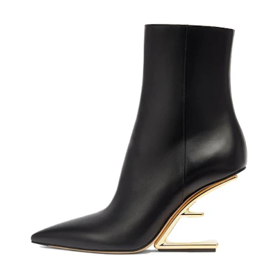 (W) Fendi First 'Leather CMFT Zip Ankle Boots Black'