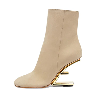 (W) Fendi First Ankle Boot 'Light Brown Suede'