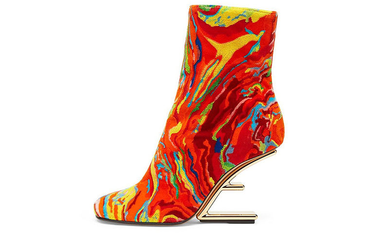 (W) Fendi First Ankle Boot 'Red Velvet Fashion'