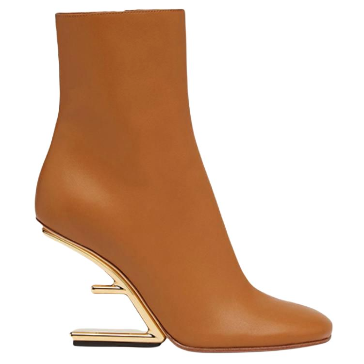(W) Fendi First Boot 'Brown Leather Zip High Heel' 圖 2