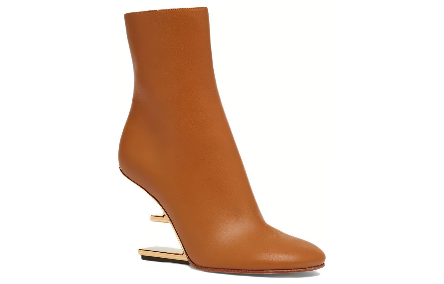 (W) Fendi First Boot 'Brown Leather Zip High Heel' 圖 3