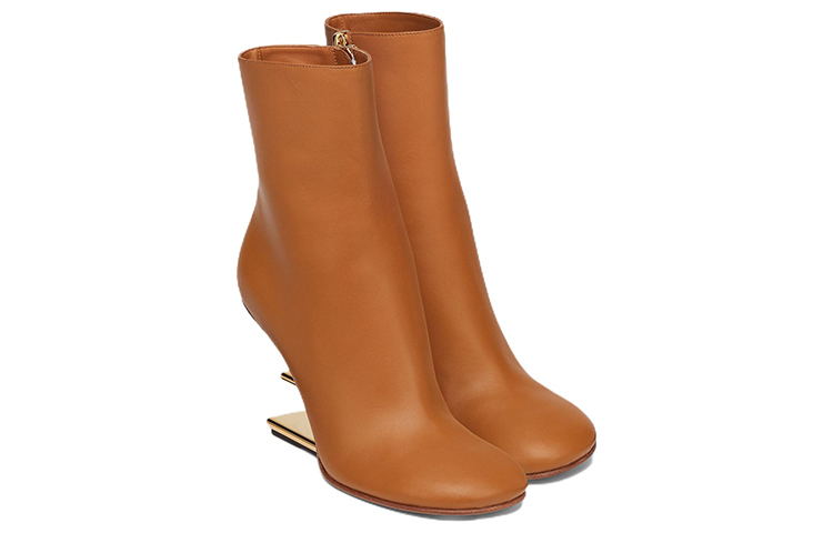 (W) Fendi First Boot 'Brown Leather Zip High Heel' 圖 4