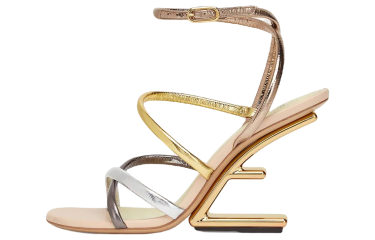 (W) Fendi First High-Heel Sandals 'Silver'