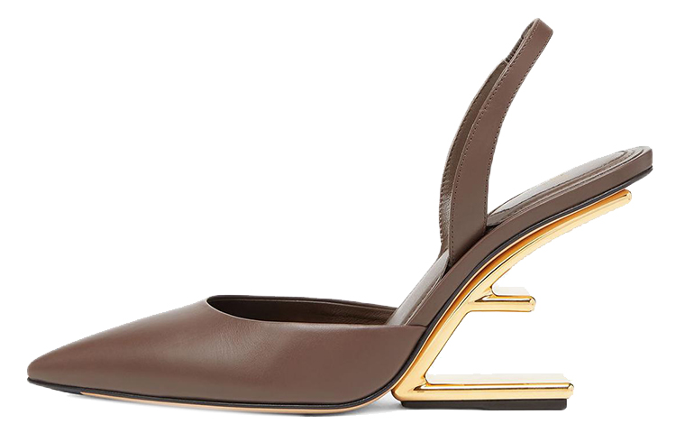 (W) Fendi First High Heel 'Brown Cut-Out'