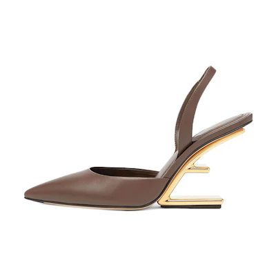 (W) Fendi First High Heel 'Brown Cut-Out'