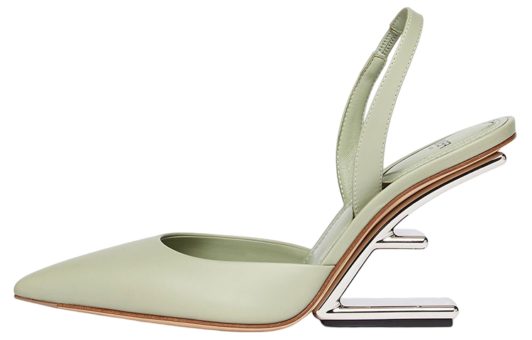 (W) Fendi First High Heel 'Green Leather'