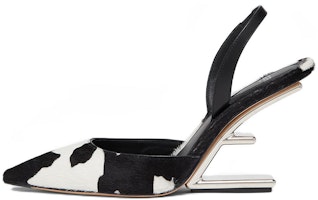 (Women) Fendi First High Heel Mules 'Dalmatian Pony Hair' Black White 8J8367ALITF0HER (Women) Fendi First High Heel Mules 'Dalmatian Pony Hair' Black White 8J8367ALITF0HER