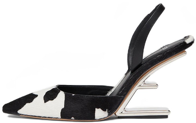 (Women) Fendi First High Heel Mules 'Dalmatian Pony Hair' Black White 8J8367ALITF0HER Buy (Women) Fendi First High Heel Mules 'Dalmatian Pony Hair' Black White 8J8367ALITF0HER