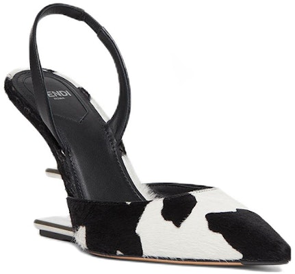 (Women) Fendi First High Heel Mules 'Dalmatian Pony Hair' Black White 8J8367ALITF0HER Order (Women) Fendi First High Heel Mules 'Dalmatian Pony Hair' Black White 8J8367ALITF0HER