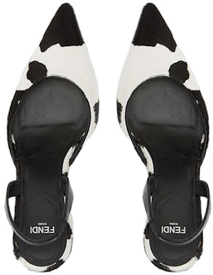 (Women) Fendi First High Heel Mules 'Dalmatian Pony Hair' Black White 8J8367ALITF0HER Lookbook (Women) Fendi First High Heel Mules 'Dalmatian Pony Hair' Black White 8J8367ALITF0HER