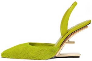 (Women) Fendi First High Heel Mules 'Green Pony Hair' 8J8367ALINF1JF3 (Women) Fendi First High Heel Mules 'Green Pony Hair' 8J8367ALINF1JF3